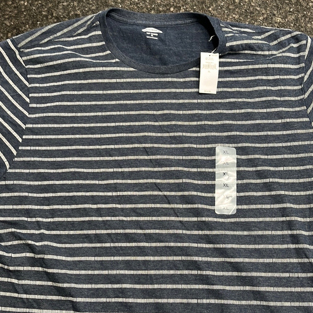 Old navy white striped t shirt soft washed new with tags